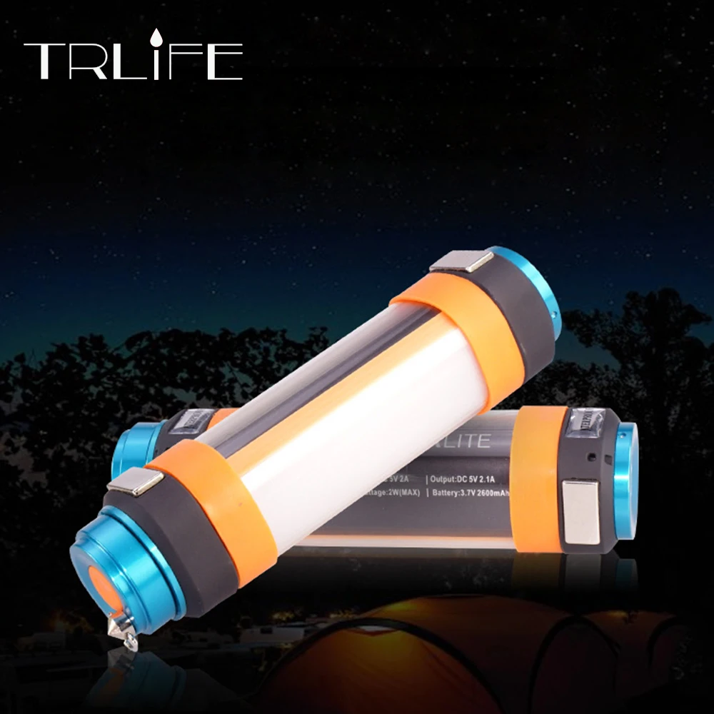 

USB Rechargeable Portable Flashlight IP68 Waterproof 6 Mode LED Camp Light Multi-functional Hanging Magnetic energy saving lamp