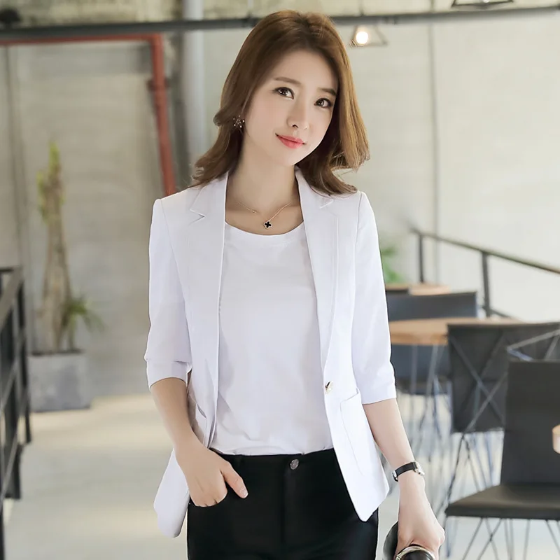 2018 Spring Summer New Small Suit OL Commuter One Buckle Blazer Jacket Office Lady Temperament Capable Blazer