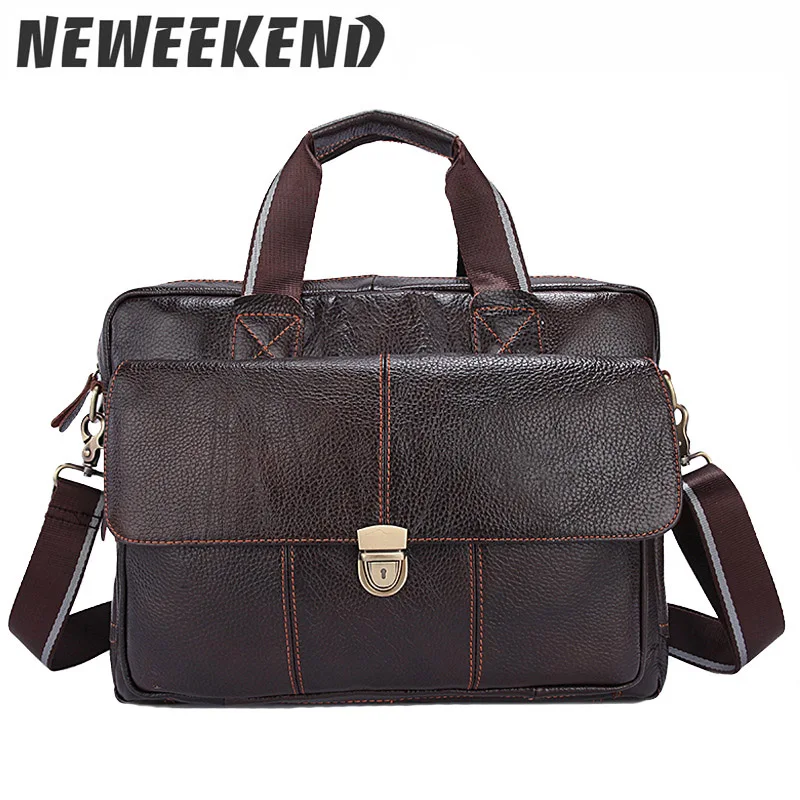 

Men's Fashion Design Briefcase Genuine Cowhide Leather Handbag Casual Tote Crossbody Shoulder Sling Messenger Bag For Man MR315