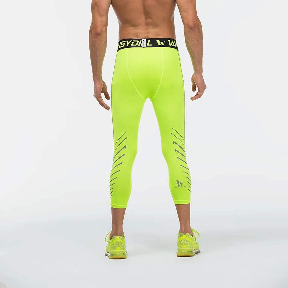 Clearance Men's Compression Capri Leggings 3/4 Training pants Cool Three-quarter Joggers Running Workout Gym Tights Sportswear