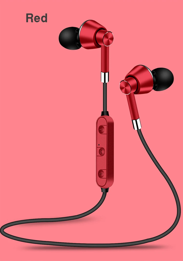 Metal Bass Stereo Sports Bluetooth Headphone SweatProof Earphone Magnetic Earpiece Wireless Headset for iPhone Mobile Phone (13)