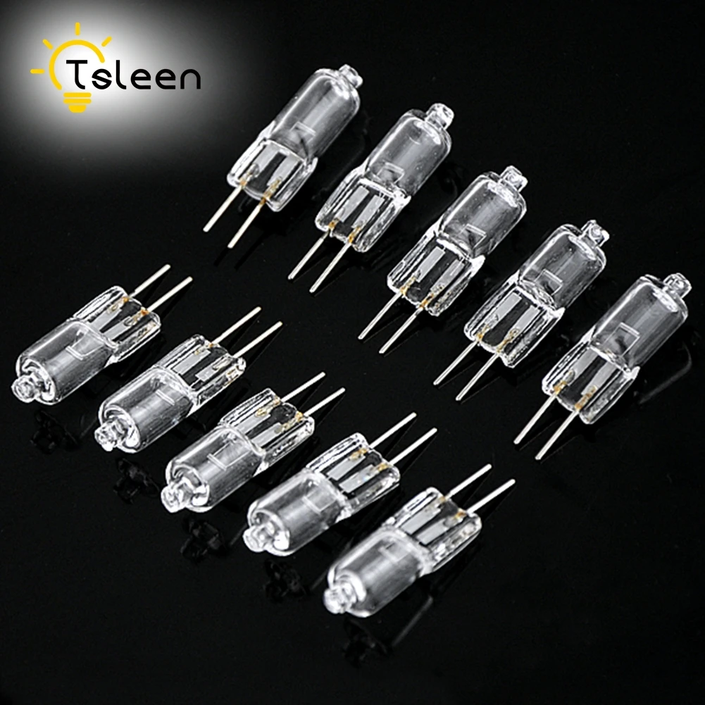 TSLEEN 100pcs Ultra Bright G4 20W 12V Tungsten Halogen Lamp JC Type