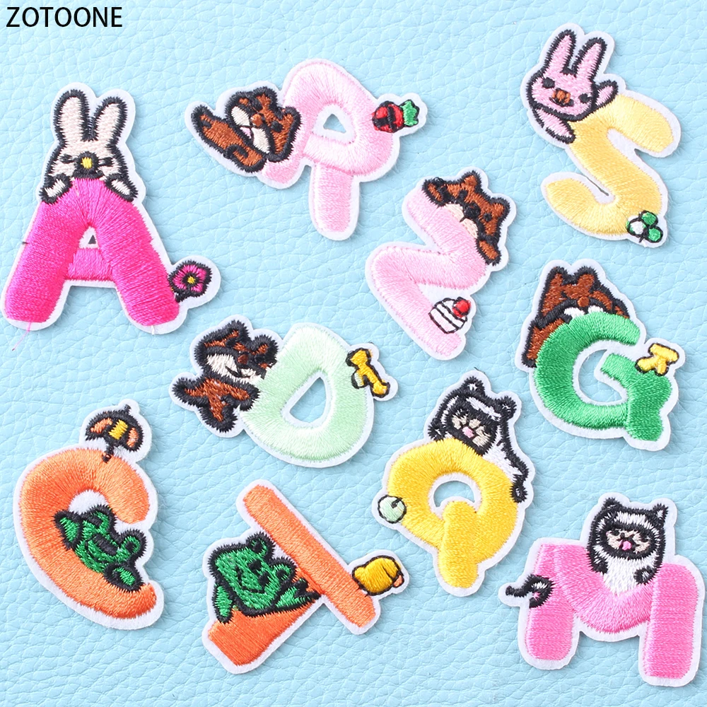 

ZOTOONE Colorful Letters Patches for Clothing Embroidery Patch on Clothes Application Badges Stickers Appliques for Kids' Crafts