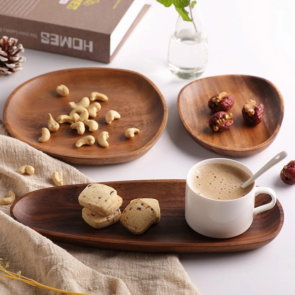 

Irregular Snake Tray For Afternoon Tea Dishes Solid Wood Creativity Tableware Small Coffee Wooden Dessert Plates Wood Dinner