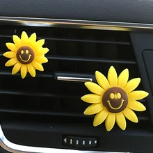 Подсолнух духи на выходе клип духи автомобиля кондиционер украшения Подсолнух интерьер освежитель воздуха Аксессуары