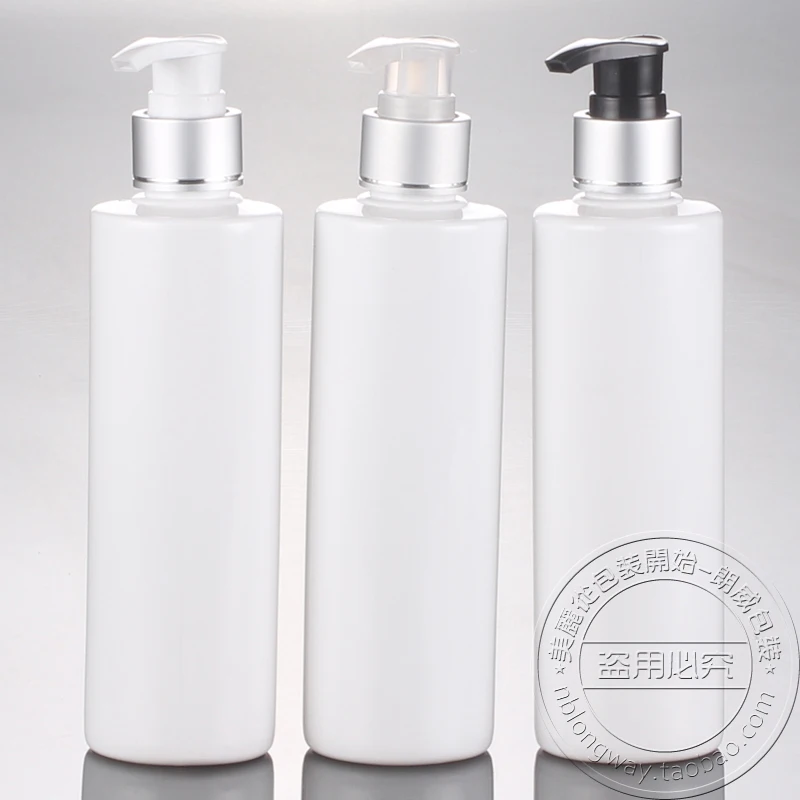 Free Shipping 250ML White Bottle Empty Cosmetic Shampoo Bottlein