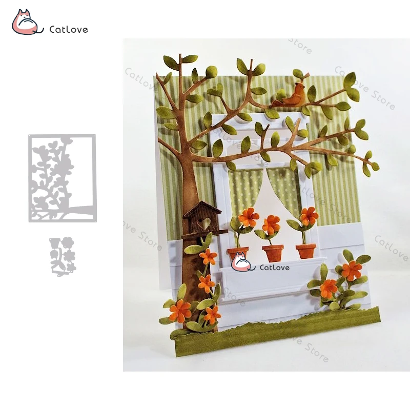 

Tree Background Metal Cutting Dies Stencils For DIY Scrapbooking Paper Card Decorative Craft Embossing Die Cuts New 2019