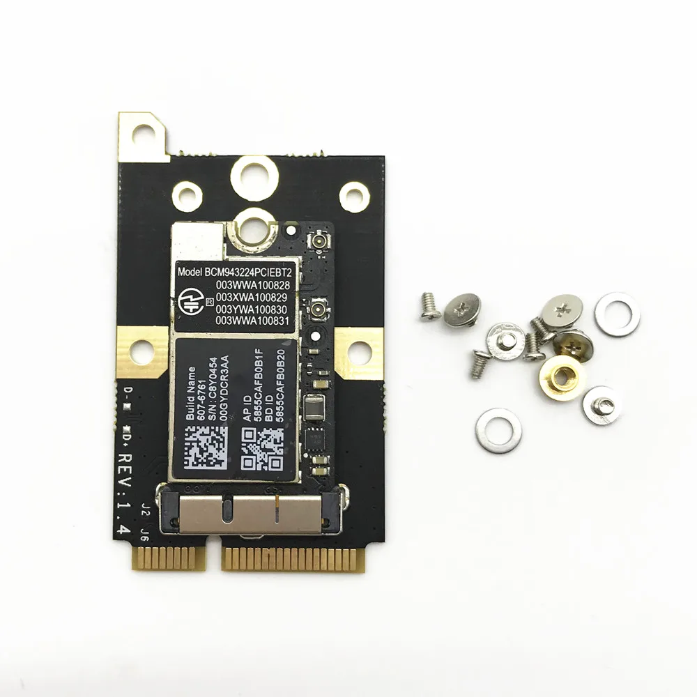 With MINI PCI-E Adapter BCM943224PCIEBT2 300Mbps 2.4&5G WiFi bluetooth 4.0 Network Card+Antennas With MINI PCI-E Adapter BCM943224PCIEBT2 300Mbps 2.4&5G WiFi bluetooth 4.0 Network Card+Antennas