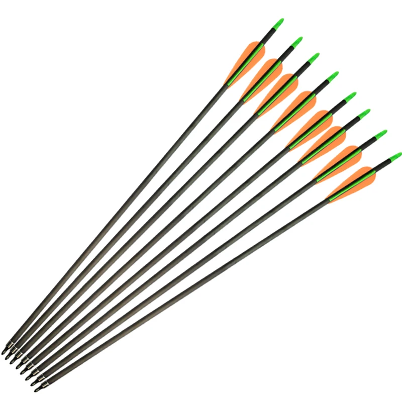 12Pcs Arrows Pure Carbon Shaft 31" GPI 7.42 ID6.2mm Spine 400 Compound