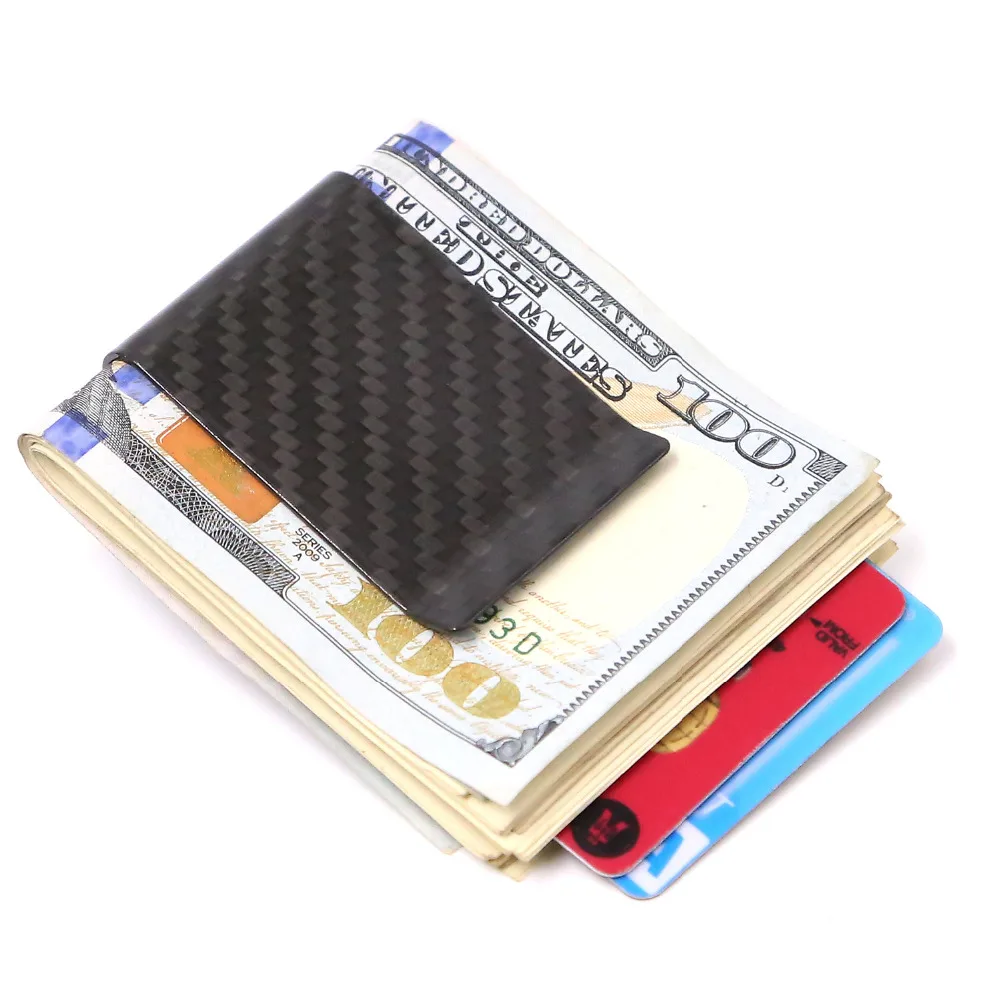 100/% Carbon Fiber Money Clip Minimalist Wallet Credit Business Card Cash Holder
