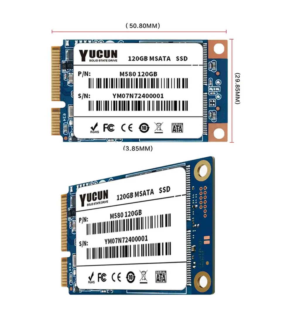 YUCUN MSATA 16 ГБ 32 ГБ 60 ГБ 120 ГБ 240 ГБ Internal Solid State Drive 64 ГБ 128 ГБ 250 ГБ 256 ГБ PCIE Tablet PC ультрабуки ноутбука