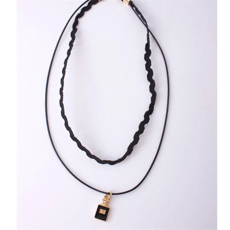 Подвеска женская многослойная в стиле панк/готика подвеска из кожи с волнистыми