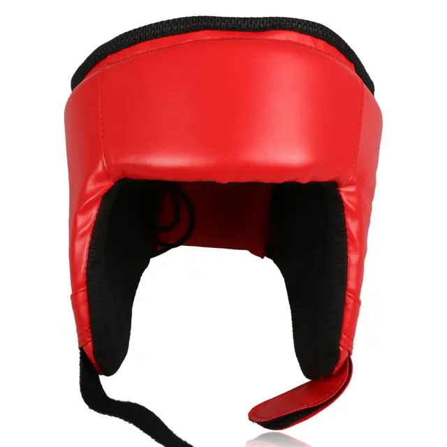 Top Brand Best Quality Black Red Sanda Helmet Karate Muay Thai Kick Training Boxing Head Guard