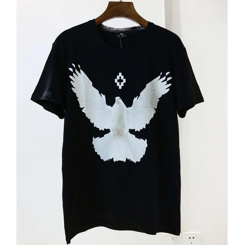 

19SS Marcelo Burlon T Shirts Summer Casual Milan Feather Marcelo Burlon Top Tees Pigeon Digital Printing Marcelo Burlon T-shirt