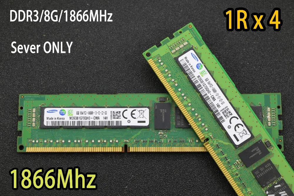 

original Samsung 8GB DDR3 1R x 4 1600Mhz 1866Mhz 8G 1600 1866 REG ECC server memory RAM work 16gb 24gb 16g 24g 32gb 32g x58 x79