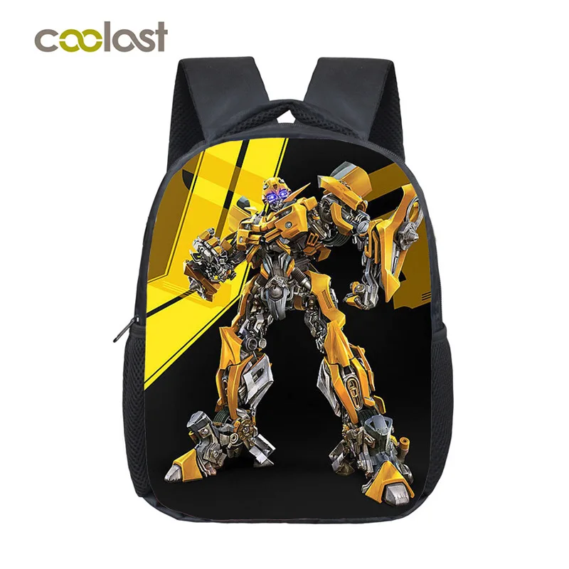 

13" Cartoon Children Backpacks Deformation Robot Cars Kindergarten Baby Shoulder Bags Birthday Gift Transformation Printing Bags