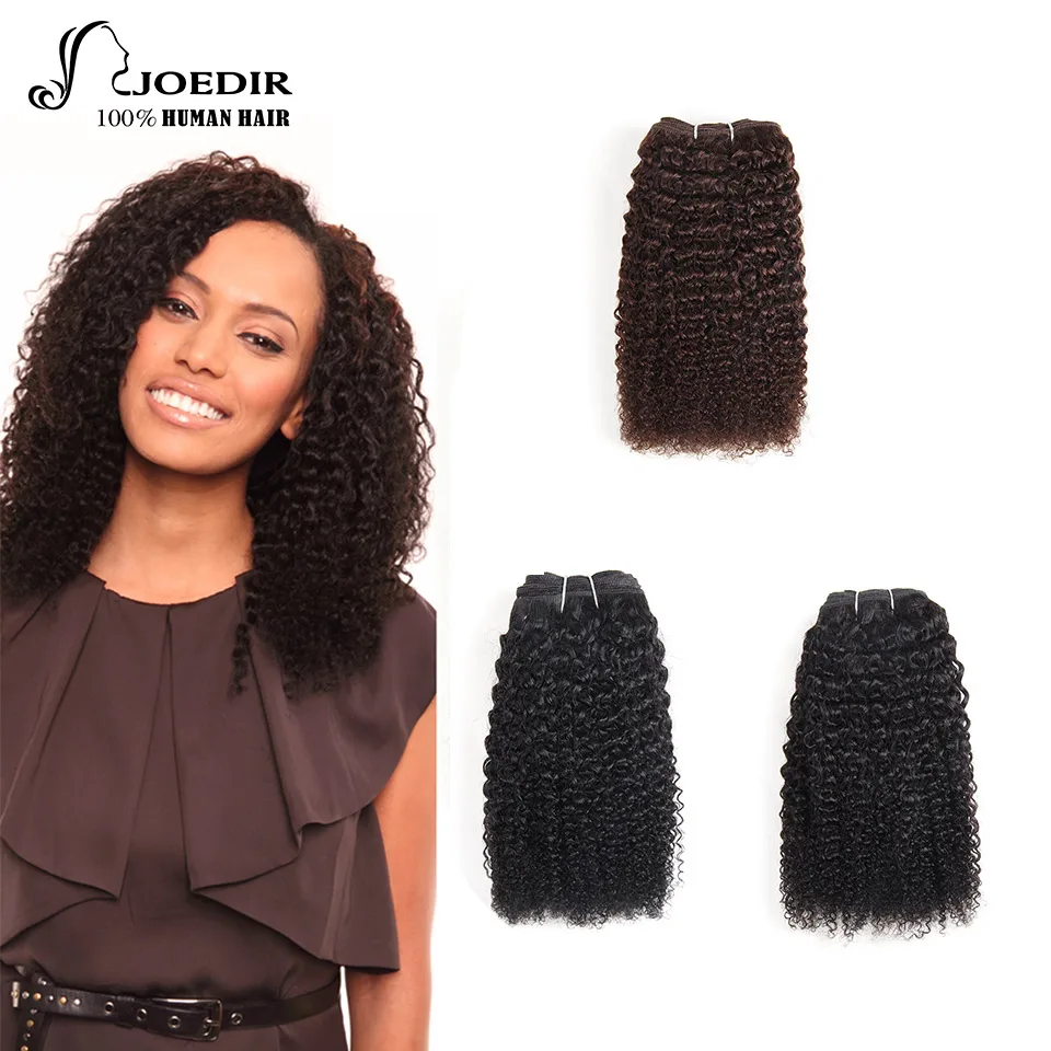Joedir природных афро кудрявый волна пучки волос предварительно цветные бразильский человеческих волос 100% человеческих волос Ткань