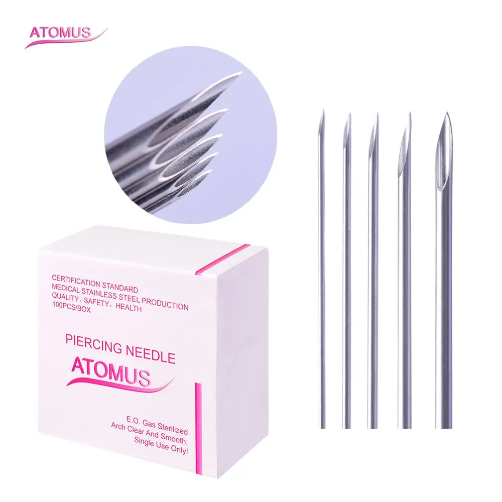 100Pcs box 12/14/16/18 /20G Disposable Stainless Steel Sterile Body