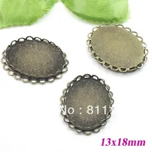 13x18 мм Античная бронзовая Plt Медь пустой овал Кружево Подвеска Лотки основы обрамление DIY камеи ООС ювелирных изделий настройки