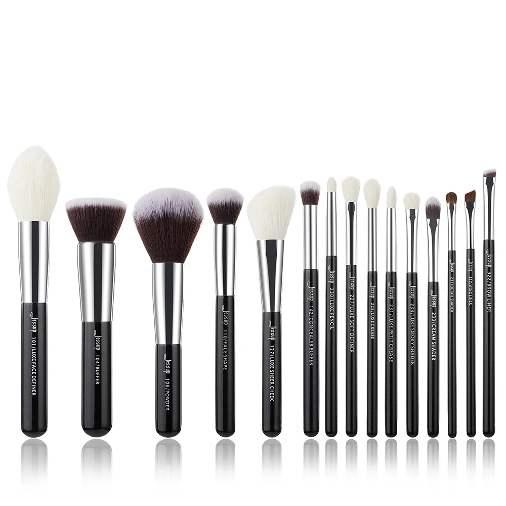 Кисти для макияжа черные/серебристые 15 шт.|brush tool kit|jessup brushesmakeup brushes set makeup |