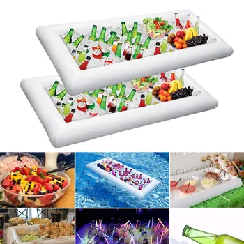 

Inflatable Ice Buffet Salad Serving Trays Food Drink Holder Cooler BBQ Picnic Pool Party Supplies FG66