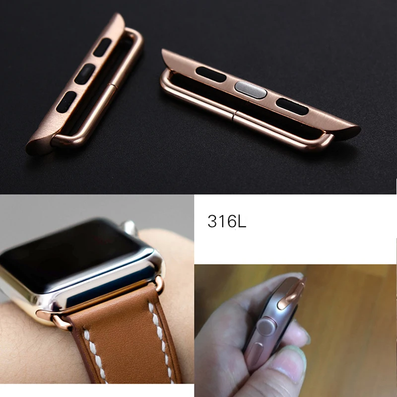 LPWHH 316L Stainless Steel Replacement Parts For Apple Watchband or Strap For Iiwatch Strap Original Part Easy Install Rose Gold