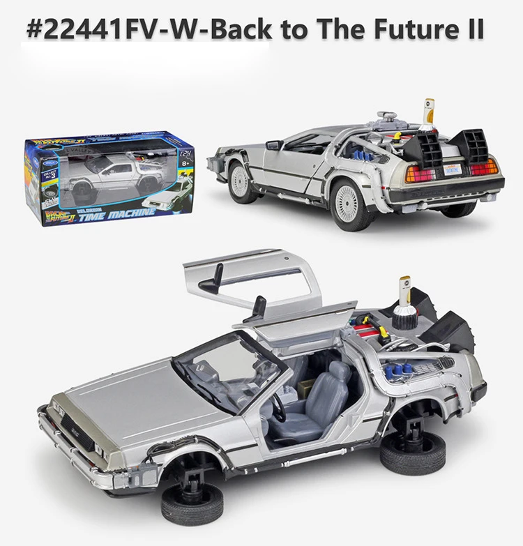 WELLY 1:24 Сплав Классический литья под давлением автомобилей delorean Back to The Future часть 1/2/3 DMC-12 металлическая модель игрушка автомобиля для детей подарки коллекция