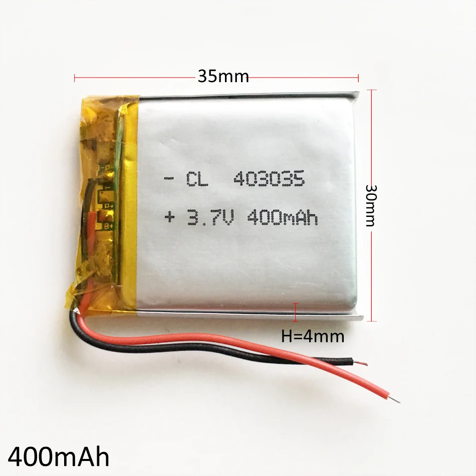 

3.7V 400mAh 403035 Lithium Polymer Li-Po Rechargeable Battery For DIY Mp3 DVD CAMERA GPS PSP bluetooth electronic part