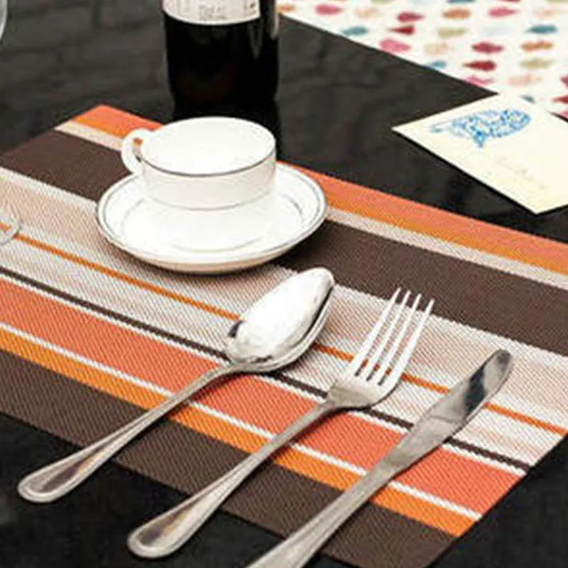 30*45 cm عدم الانزلاق وسادة اكسسوارات المطبخ شريط نمط طاولة طعام الحصير النفط واقية مفرش طاولة الحرارة العزل للماء