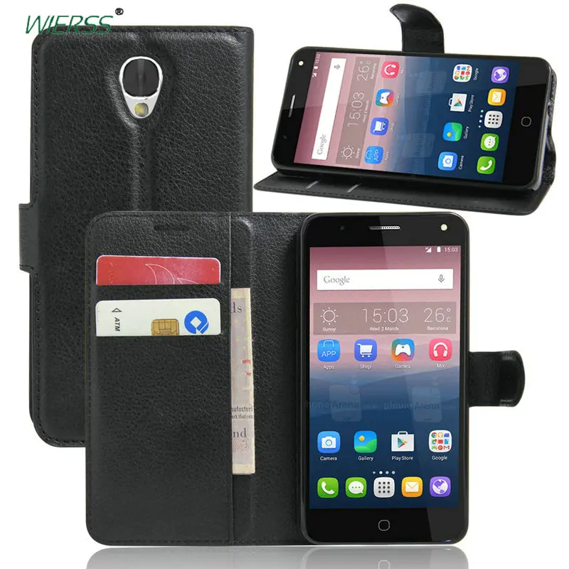 

For alcatel Pop 4 Wallet Flip Leather Case For alcatel Pop 4 5051 5051D 5051J 5051M Leather back Cover housing case shell+Stand