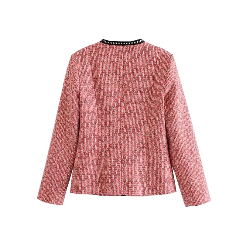 lower price  Vintage Stylish Pockets Single Breasted Tweed Jacket Coat Women 2020 Fashion Long Sleeve Ladies Out