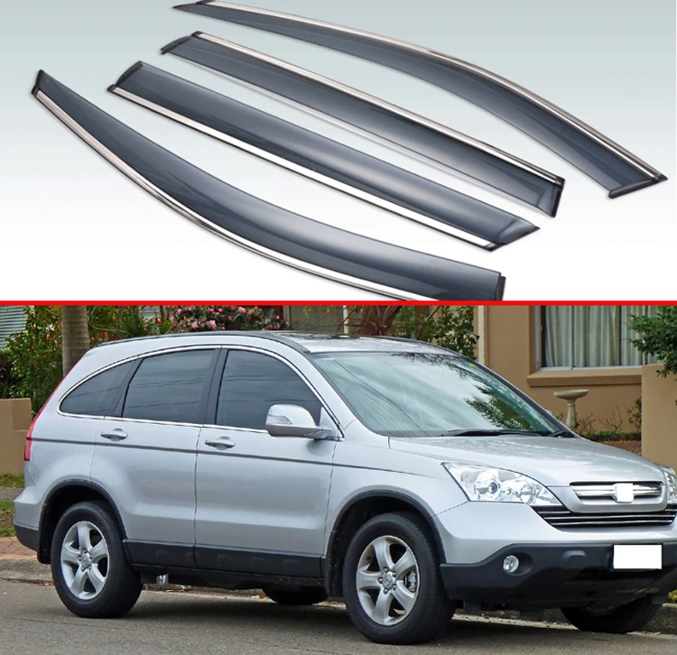 

For Honda CRV CR-V 2007 2008 2009 2010 2011 Plastic Exterior Visor Vent Shades Window Sun Rain Guard Deflector 4pcs