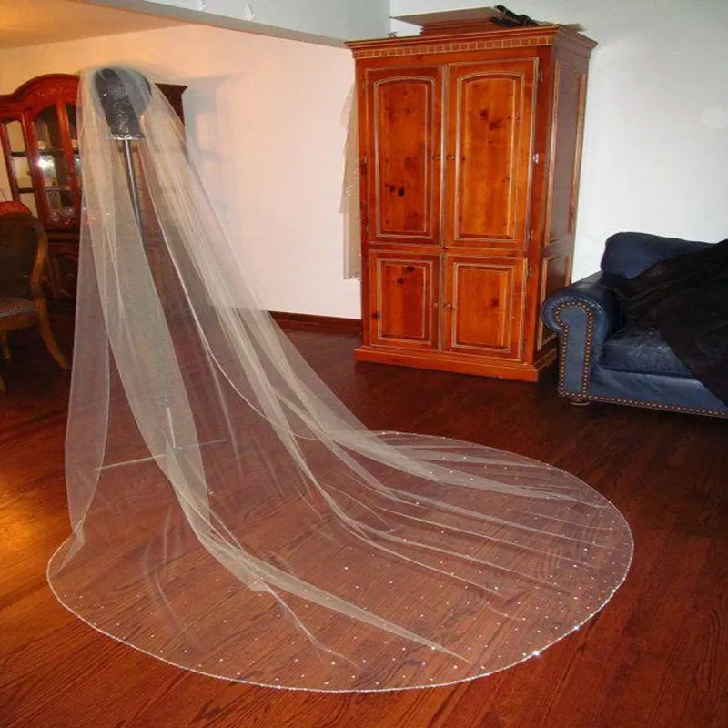 Новинка года! Однослойная вуаль для свадьбы в соборе, длина 3м, тюль, Свадебные аксессуары Фата, расческа