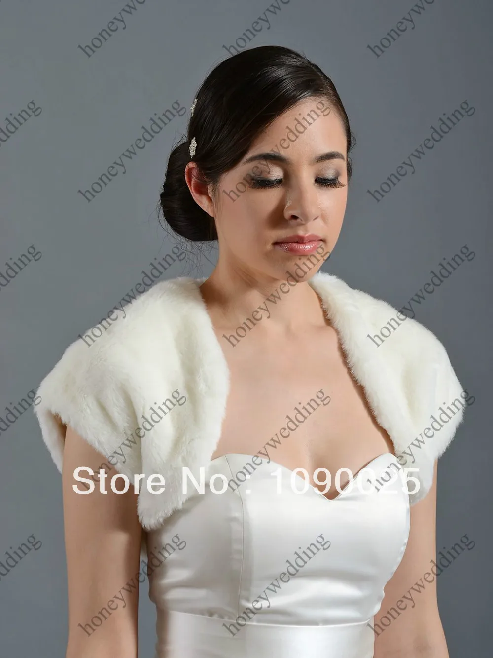 2015 New Style Cap Sleeve Fur Boleros Wedding Jackets Bridal Jacket