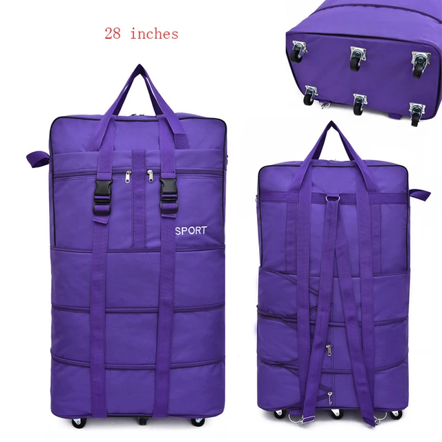 Large-capacity Portable Travel Bag Rolling Luggage Can Expand Aviation Checked Bag Mobile Rolling Backpack Oxford Cloth Bag H-2
