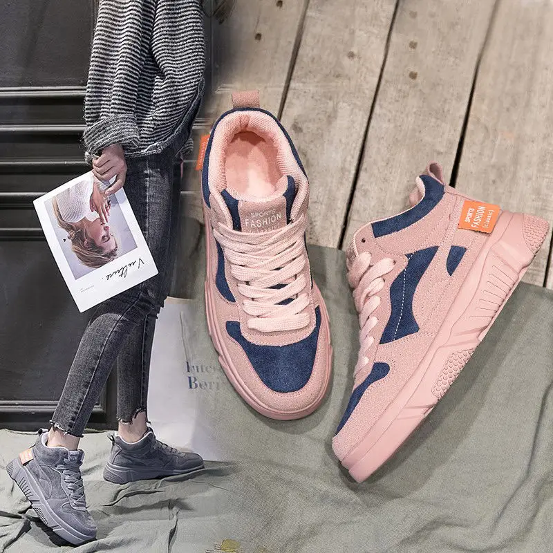 

New Fashion Single shoe port wind high top sneaker female student new style all match web celebrity spring shoes
