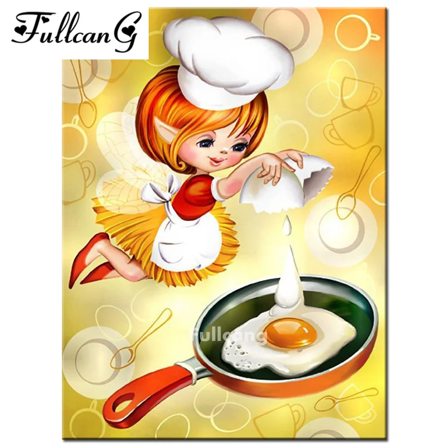 

FULLCANG 5D diamond embroidery cooking delicious food diy diamond painting cross stitch full square mosaic diamond painting F364