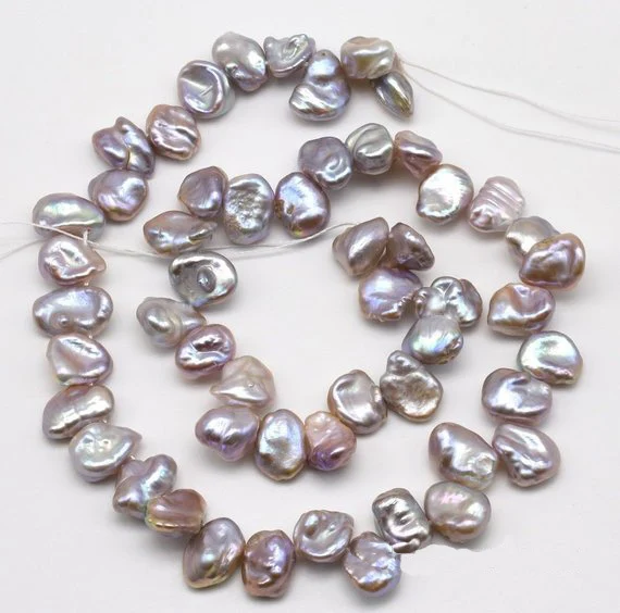 

New Arriver AA+ 9-10MM Lavender Cornflake Pearl,Side Drilled Keshi Pearls,Natural Freshwater Lustrous Pearl,High Quality Jewelry