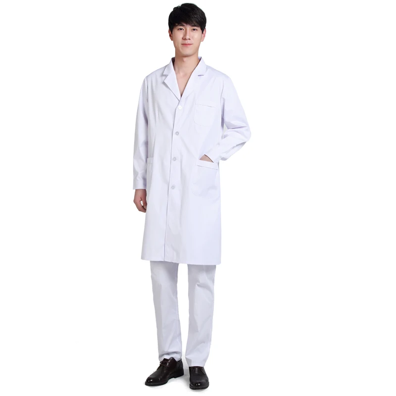 Hot Sale Standard Doctor Clothing Long sleeve White Nurse Clothes Physician Services White Lab