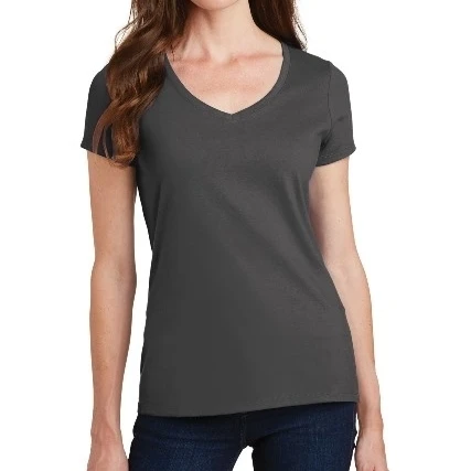 Port & Co LPC450V Ladies Fan Favorite V-Neck Tee Charcoal - Large (1)