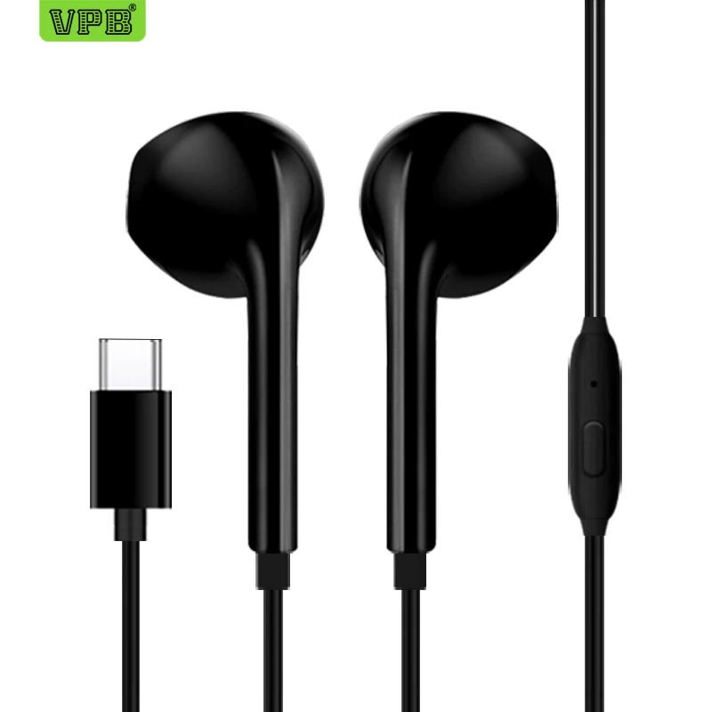 

VPB USB Type-C Earphones Wired Control With Microphone Type C headset USB-C Earbuds For LeEco Le 2 / Max/ Pro for Xiaomi
