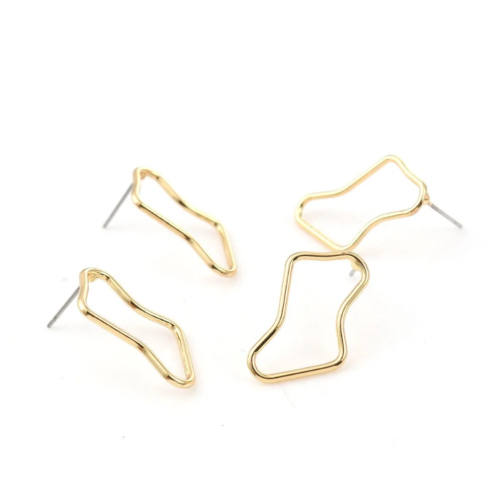 Brass Ear post Gold Ear post 8 pcs stud earring finding flower ear post