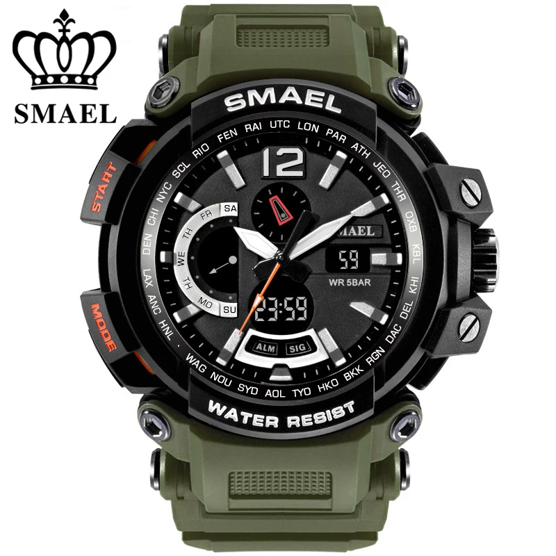 Relogio masculino, SMAEL, Брендовые спортивные часы для мужчин, 5AMT, наручные часы, цифровой светодиодный, мужские военные часы, часы для мужчин, montre homme