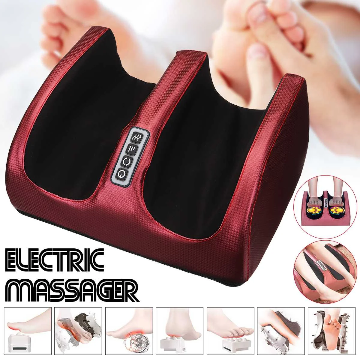 New 6 in 1 Electric Foot Massager Calf Leg Air Compression Massage Machine Foot Care Machine