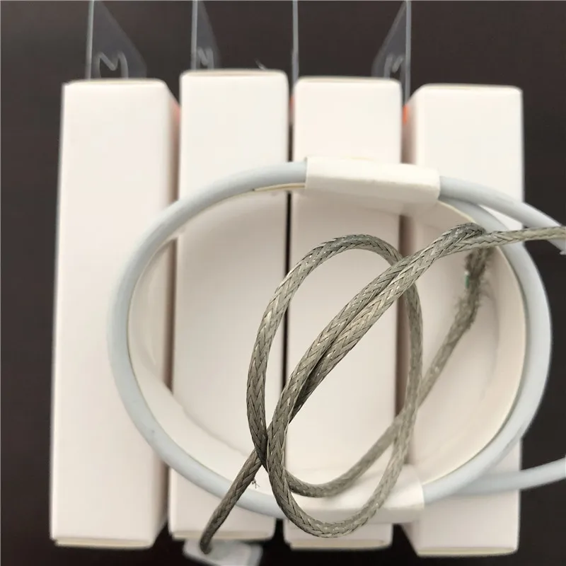 

10pcs/lot 1m/3ft 3.0mm AAAA with woven mesh USB Data Sync Charger Cable For iphone 8 7 6s 6 plus 5s 5c SE Cable with retail box