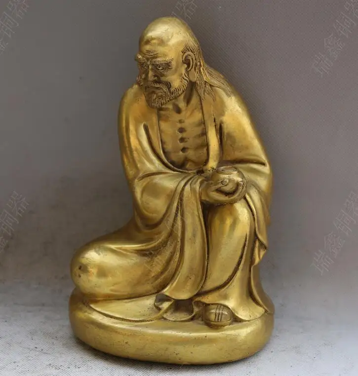 

Antique QingDynasty copper statue,Buddha sculpture,hand painted crafts,Decoration,Collection&Adornment
