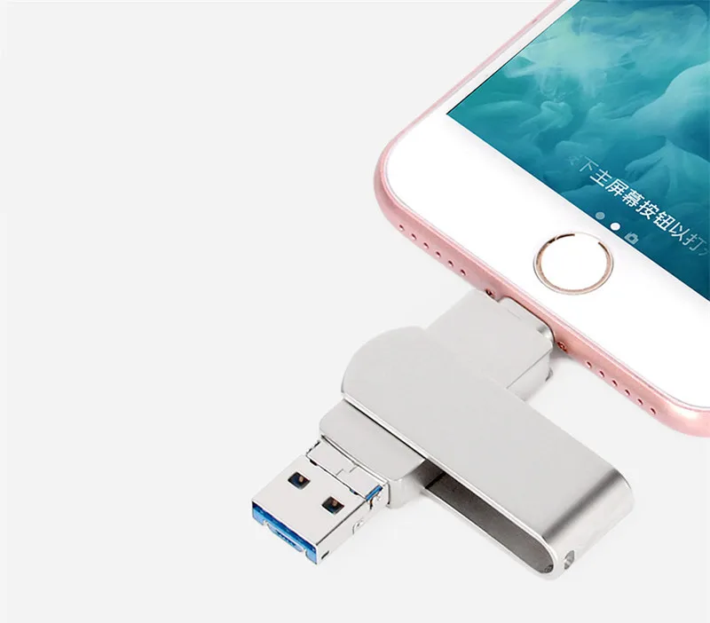 3in1 повернуть FlashDrive 4 GB 8 GB 16 GB 32 ГБ, 64 ГБ и 128 ГБ USB2.0 флэш-флешки lightning USB интерфейс Android U диска