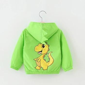 Baby hoodie jacket cute cartoon dinosaur windbreaker girls boy long sleeve top clothing kids clothing 1-3Yautumn winter new wear