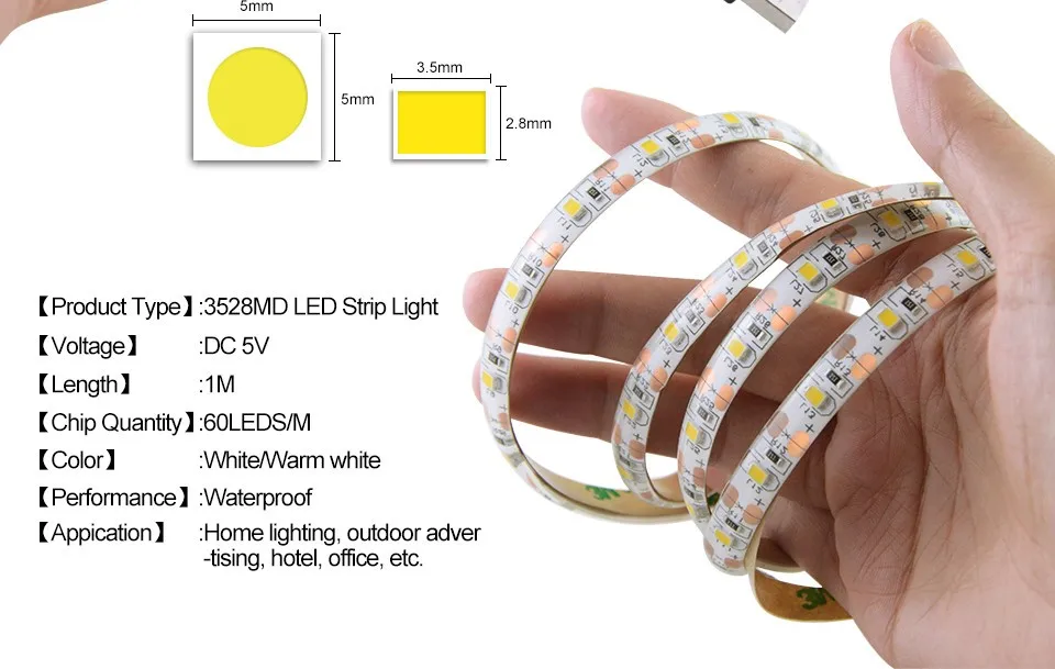 DC 5V Led USB Strip SMD 2835 5050 USB Led Stripe 07