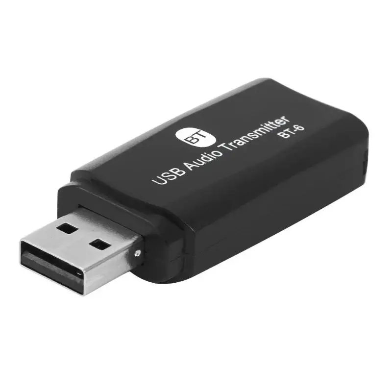 BT6 2 в 1 BT 5,0 передатчик приемник USB стерео Музыка Аудио беспроводной адаптер Рабочий диапазон максимум 10 метров черный